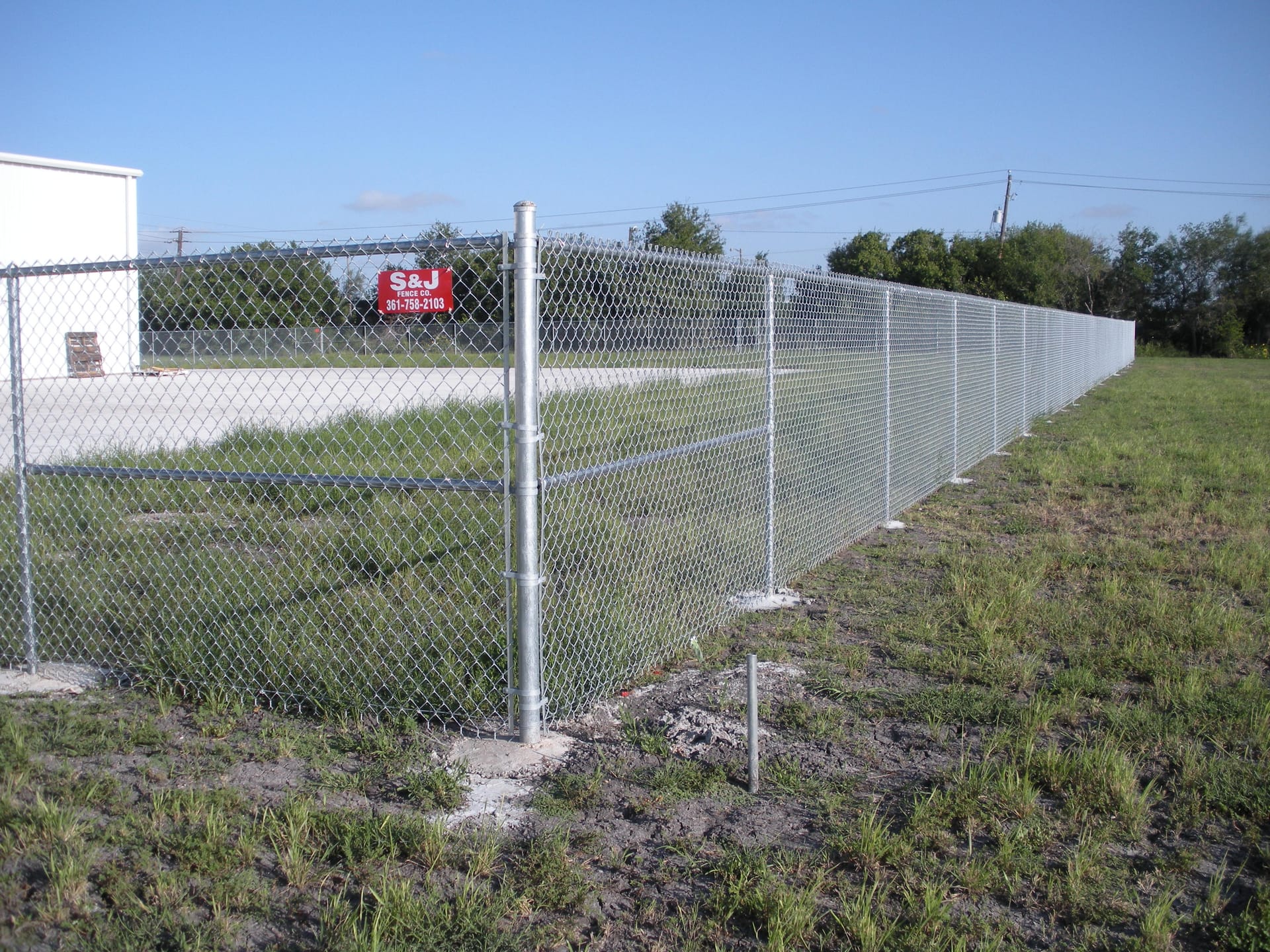 Commercial black chain link fence with gate, Ottawa