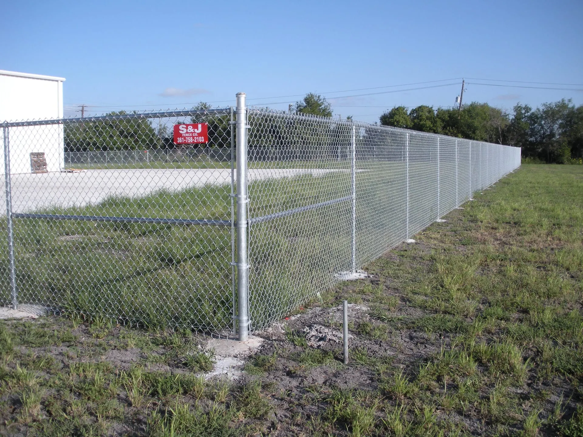 Commercial black chain link fence with gate, Ottawa