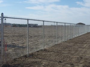Commercial PVC privacy fence around business property