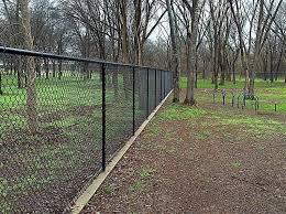 Industrial chain link fence with access gate